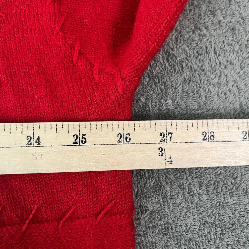 Koret Cardigan Sweater Womens Size 1X Red Knit Wool Button Front Artsy Old Money